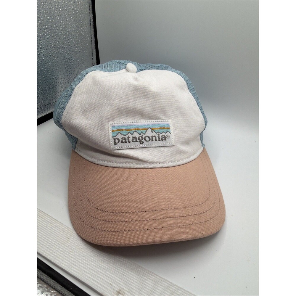 Patagonia Trucker Hat Cap White Blue Mesh Snapback STY38294 Vintage Style